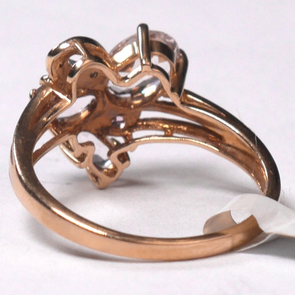 10k Pink Morganite Sapphire Ring SOLID Yellow Gold NEW - Picture 5 of 9